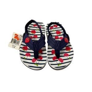 Meijer Navy Blue Strawberry Design Toddler Size 7/8 Shoes NWT